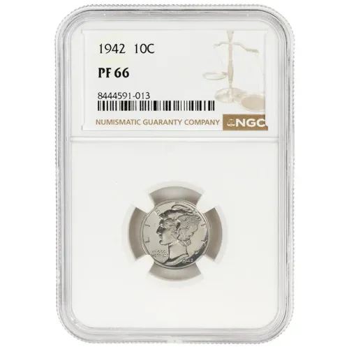 1942 Mercury Dime - NGC PF66