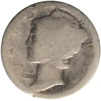 1916 D Mercury Dime - F2 (Fair)