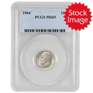 1964 Roosevelt Dime - PCGS MS65