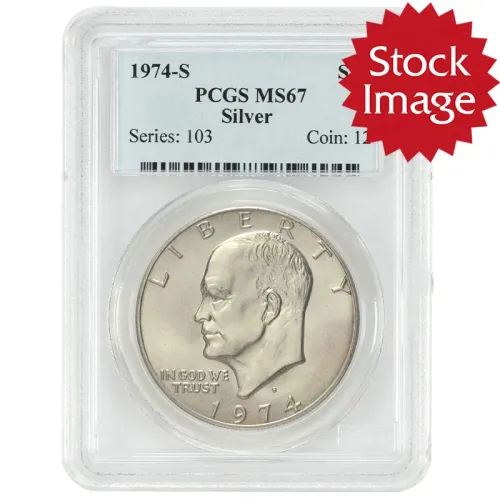 1974 S Eisenhower Dollar - 40% Silver - PCGS MS67