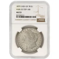 1879 S Rev of 78 Morgan - VAM35 - NGC AU53
