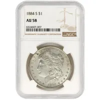 1884 S Morgan Dollar - NGC AU58