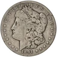 1891 CC Morgan Dollar - Very Good Details Scratched