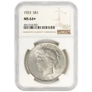 1923 Peace Dollar - NGC MS64+