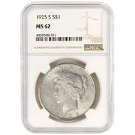 1925 S Peace Dollar - NGC MS62