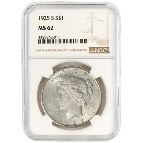 1925 S Peace Dollar - NGC MS62
