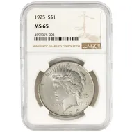 1925 Peace Dollar - NGC MS65