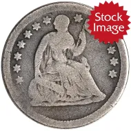 1853 O Seated Half Dime w/ Arrows - About Good