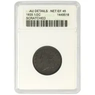 1835 Classic Head Bust 1/2 Cent ANACS AU Details Scratched