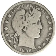 1896 O Barber Half Dollar - Very Good