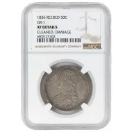 1836 Capped Bust Half Dollar Reeded Edge GR-1 NGC XF Cleaned & Damaged