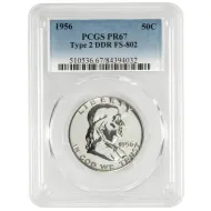 1956 Franklin Half Dollar Proof - Type 2 DDR FS-802 - PCGS PR67