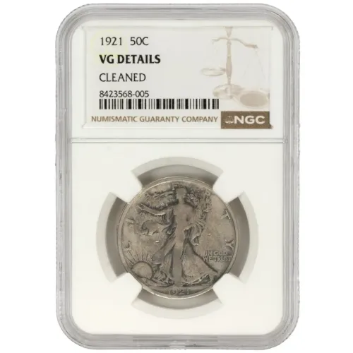 1921 Walking Liberty Half Dollar - VG Details Improperly Cleaned (005)