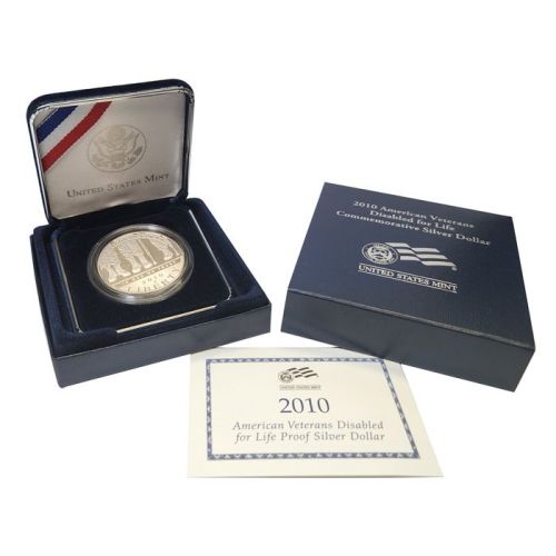 2010 Disabled Veterans Proof Silver Dollar