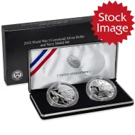 2018 WWI Centennial Silver Dollar and Navy Medal Set