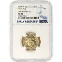 2008 W 1/4oz Gold Buffalo $10 - NGC MS70 Early Release