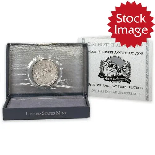 1991 Mount Rushmore Uncirculated  Half Dollar