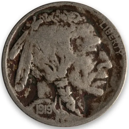 1919 D Buffalo Nickel - Fine Details Corrosion