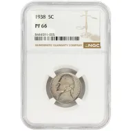 1938 Jefferson Nickel - NGC PF66