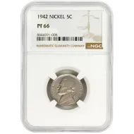 1942 Jefferson Nickel - NGC PF66