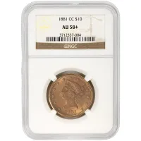 1881 CC Liberty $10 Gold - NGC AU58+