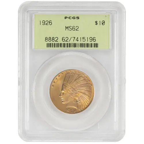 1926 $10 Indian Gold Eagle - PCGS MS62