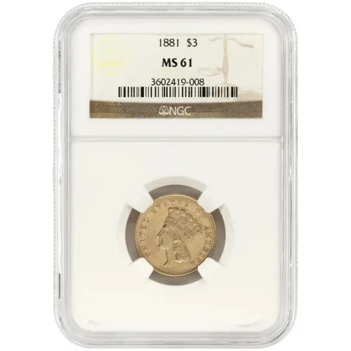 1881 Princess $3 Gold - NGC MS61