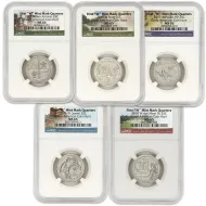 2019 W America the Beautiful Quarter 5pc Set NGC MS65