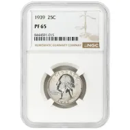 1939 Washington Quarter - NGC PF65