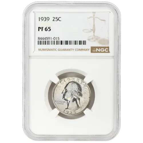 1939 Washington Quarter - NGC PF65