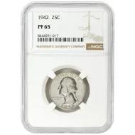 1942 Washington Quarter - NGC PF65