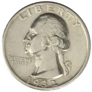 1932 S Washington Quarter - AU