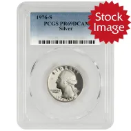 1976 S Proof Silver Bicentennial Washington Quarter PCGS PR 69 DCAM