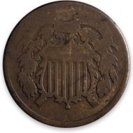 1865 2 Cent Fancy 5 - About Good