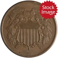 1864 2 Cent Large Motto - Almost Uncirculated