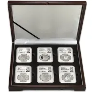 2023 Morgan & Peace Silver Dollar 6-Coin Set - NGC PF70 & MS70 FDOI Ryder