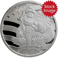 2025 Merry Christmas Patriotic Santa 1oz .999 Silver Round