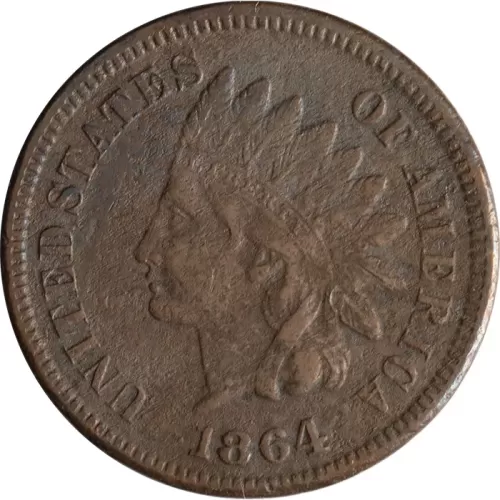 1864 Indian Head Penny L - XF (Extra Fine) Details - Corrosion