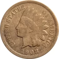 1908 S Indian Head Penny - VF (Very Fine) Details - Artificially Colored #2
