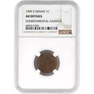 1909 S Indian Head Penny - NGC AU Details Environmental Damage