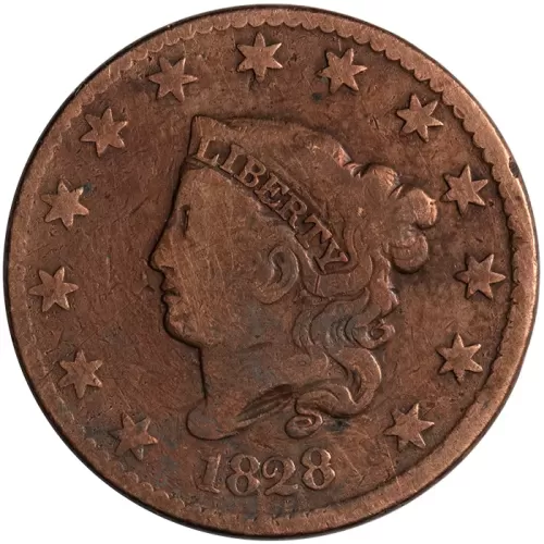 1828 Large Cent - Large Date - Very Good Details - Cleaned