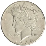 1928 Peace Dollar - XF Details - Improperly Cleaned