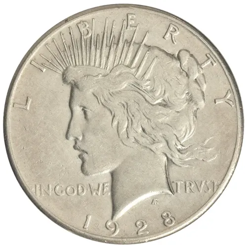 1928 Peace Dollar - XF Details - Improperly Cleaned