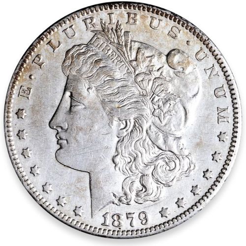 1879 S Morgan Dollar Rev of 78 - AU (Almost Uncirculated) Details - Improperly Cleaned #2