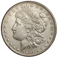 1891 CC Morgan Dollar -  Almost Uncirculated
