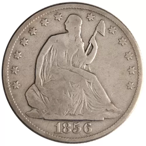1856 O Seated Half Dollar - Very Good Details - Cleaned
