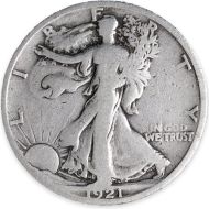 1921 S Walking Liberty Half Dollar - F (Fine) Details - Improperly Cleaned #2