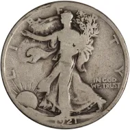 1921 Walking Liberty Half Dollar - Very Good #3