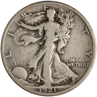 1921 S Walking Liberty Half Dollar - Fine (F)