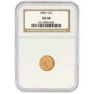 1855 $1 Gold Princess - NGC AU58